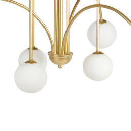 Wyld And Coco Lumina Gold Glass Shade Pendant Chandelier Lamp Modern Glamour, 80Cm. - thumbnail 5