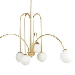 Wyld And Coco Lumina Gold Glass Shade Pendant Chandelier Lamp Modern Glamour, 80Cm. - thumbnail 4