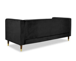 Home Detail Thomas Velvet Fabric 3 Seater Sofa, Black - thumbnail 3