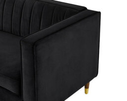 Home Detail Thomas Velvet Fabric 3 Seater Sofa, Black - thumbnail 4