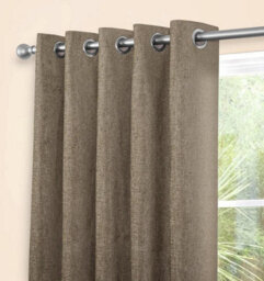 Sundour Amberley Eyelet Ring Top Curtains Brown - thumbnail 2