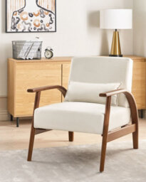 Beliani Armchair Skara Faux Leather Off-White - thumbnail 2