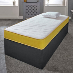 eXtreme Comfort Ltd Cooltouch Colours White Wave Hybrid Memory Foam & Pinna-Coil Innerspring Mattress With Yellow Border European Single 90Cm X 200Cm