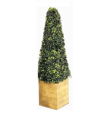 Single Artificial 3Ft Pyramid Cone Tree Indoor Outdoor Wall Door Decoration Potted Boxwood Plant Topiary Ornamental Trees 90Cm - image 1