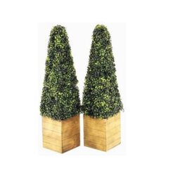 Single Artificial 3Ft Pyramid Cone Tree Indoor Outdoor Wall Door Decoration Potted Boxwood Plant Topiary Ornamental Trees 90Cm - thumbnail 2