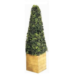 Single Artificial 3Ft Pyramid Cone Tree Indoor Outdoor Wall Door Decoration Potted Boxwood Plant Topiary Ornamental Trees 90Cm - thumbnail 1