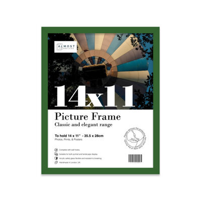 14X11 Green Picture Frame (35.6 X 27.9Cm) Poster, Photo, Artwork, Gallery Wall Or Print - image 1