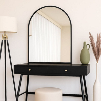 Jōbū Jobu Home - Akiko - Black Metal Arched Mirror - 120Cm X 95Cm - image 1