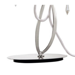Luminosa Lighting Luminosa Lucca Table Lamp 2 Light E27, Polished Chrome With White Shades & Clear Crystal - thumbnail 4