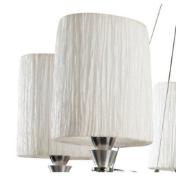 Luminosa Lighting Luminosa Lucca Pendant 5 Light E27, Polished Chrome With White Shades & Clear Crystal - thumbnail 6