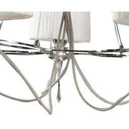 Luminosa Lighting Luminosa Lucca Pendant 5 Light E27, Polished Chrome With White Shades & Clear Crystal - thumbnail 8