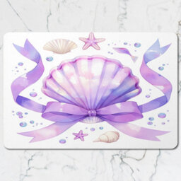Benjamin Tate Design Sea Shell Ribbon Designer Artwork Placemat And Coaster Set With Wood Bottom Limited Edition - thumbnail 2