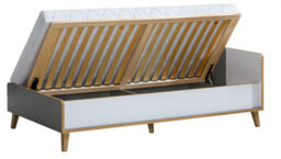 Arte Werso Single Bed With Storage, Anthracite & Oak Riviera - W2000mm X H652mm X D1020mm - thumbnail 2