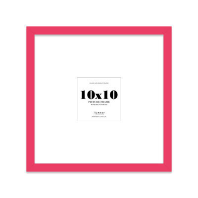 "10X10"" Bright Pink Picture Frame - 10X10"" Square Frame With 6X6"" Mount For 10X10""/6X6"" Pictures Art Deco Style Room Decor, 1 Pack" - image 1