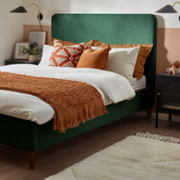 Furniturebox Uk King Size Bed - 'romy' Upholstered Green Kingsize Bed Frame Only (No Mattress) - 100% Recycled Eco Fabric - thumbnail 3