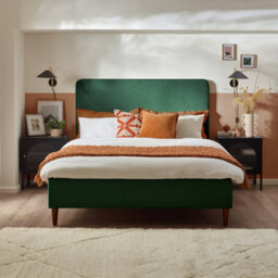 Furniturebox Uk King Size Bed - 'romy' Upholstered Green Kingsize Bed Frame Only (No Mattress) - 100% Recycled Eco Fabric - thumbnail 2