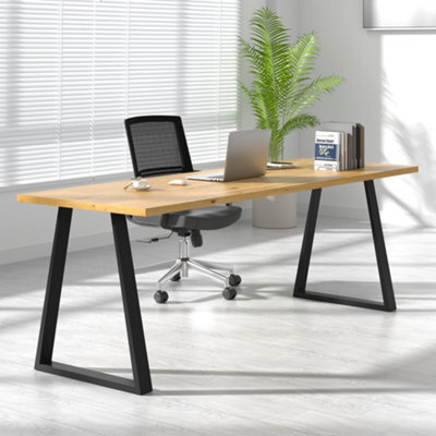 Darphe Set Of 2 Industrial Black Metal Table Legs For Home And Office, 70Cm L X 90Cm H - image 1