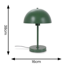 Valuelights Stassi Forest Green Single Stem Bedside Table Lamp With Dome Lampshade For Living Room Bedroom Office Light - thumbnail 6