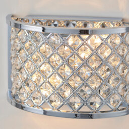 Anson Lighting Stockton 2Lt Wall Light Finished In Chrome Plate And Clear Crystal - thumbnail 5