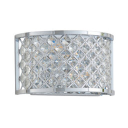 Anson Lighting Stockton 2Lt Wall Light Finished In Chrome Plate And Clear Crystal - thumbnail 2