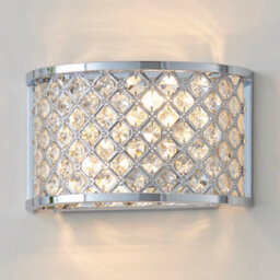 Anson Lighting Stockton 2Lt Wall Light Finished In Chrome Plate And Clear Crystal - thumbnail 1