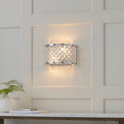 Anson Lighting Stockton 2Lt Wall Light Finished In Chrome Plate And Clear Crystal - thumbnail 3