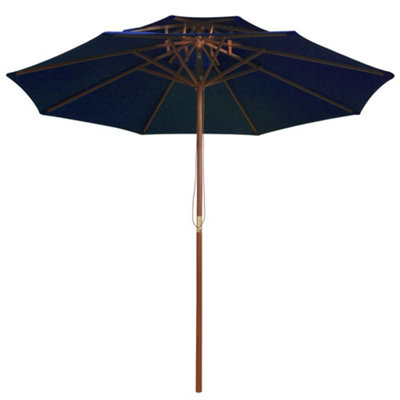 Berkfield Elegant Double Decker Parasol With Wooden Pole Blue 270 Cm - image 1