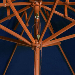 Berkfield Elegant Double Decker Parasol With Wooden Pole Blue 270 Cm - thumbnail 5