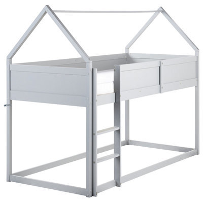 Beliani Mid Sleeper Bed House Pine Wood Dienne 90 X 200 Cm (Eu Single) Grey - image 1