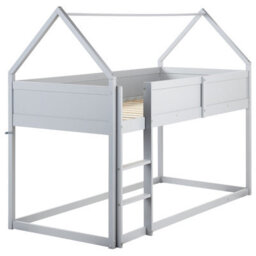 Beliani Mid Sleeper Bed House Pine Wood Dienne 90 X 200 Cm (Eu Single) Grey - thumbnail 5