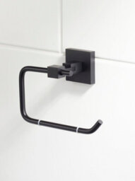 Bristan Sq Roll Blk Square Toilet Roll Holder Brass Black - thumbnail 3