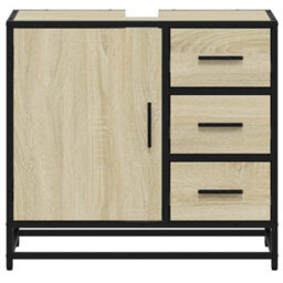 Berkfield Bathroom Sink Cabinet Sonoma Oak 65X33X60 Cm Engineered Wood - thumbnail 5