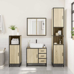 Berkfield Bathroom Sink Cabinet Sonoma Oak 65X33X60 Cm Engineered Wood - thumbnail 3