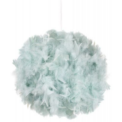 Happy Homewares Eye-Catching And Modern Small Duck Egg Feather Decorated Pendant Lighting Shade - image 1