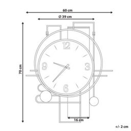 Beliani Wall Clock Tavel 60 Cm Multicolour - thumbnail 3