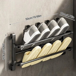 50Cm Wall Mounted Shoes Storage Rack Bathroom 2 Layers - thumbnail 2