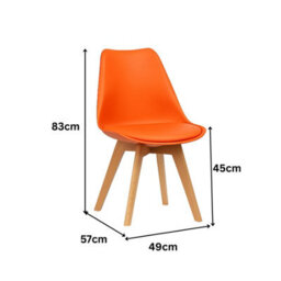 Kosy Koala Modern Dining Table With 4 Mix Plastic Chairs With Faux Leather Padded Seats - thumbnail 4