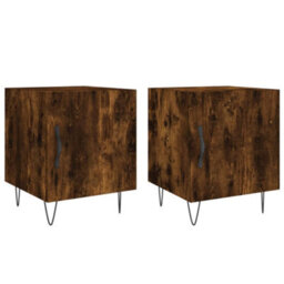 Berkfield Bedside Cabinets 2 Pcs Smoked Oak 40X40X50 Cm Engineered Wood - thumbnail 2