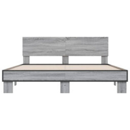 Berkfield Bed Frame Without Mattress Grey Sonoma 150X200 Cm King Size - thumbnail 4