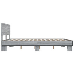 Berkfield Bed Frame Without Mattress Grey Sonoma 150X200 Cm King Size - thumbnail 5