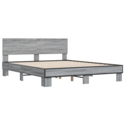 Berkfield Bed Frame Without Mattress Grey Sonoma 150X200 Cm King Size - thumbnail 3
