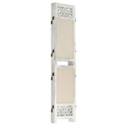 Berkfield 5-Panel Room Divider Cream 175X165 Cm Fabric - thumbnail 3