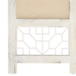 Berkfield 5-Panel Room Divider Cream 175X165 Cm Fabric - thumbnail 5