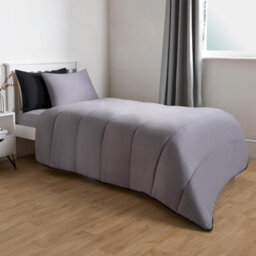 Ohs Coverless 10.5 Tog Reversible Duvet & Pillowcase, Black/grey - Single - thumbnail 2