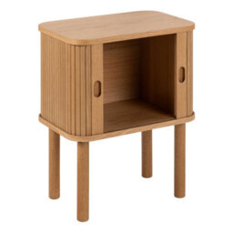 Wyld Haus Copenhagen Natural Oak Square Bedside Table With 2 Tambour Doors, 600 X 450 X 300 mm - thumbnail 5