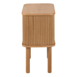 Wyld Haus Copenhagen Natural Oak Square Bedside Table With 2 Tambour Doors, 600 X 450 X 300 mm - thumbnail 4
