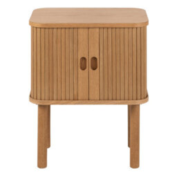 Wyld Haus Copenhagen Natural Oak Square Bedside Table With 2 Tambour Doors, 600 X 450 X 300 mm - thumbnail 3