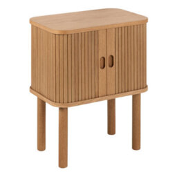 Wyld Haus Copenhagen Natural Oak Square Bedside Table With 2 Tambour Doors, 600 X 450 X 300 mm - thumbnail 2