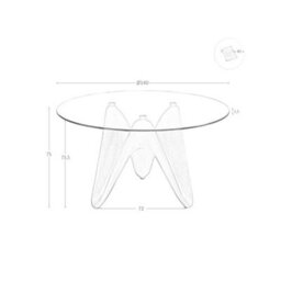 Angel Cerda Stylish Round Tempered Glass And Walnut Dining Table For Modern Homes - thumbnail 8