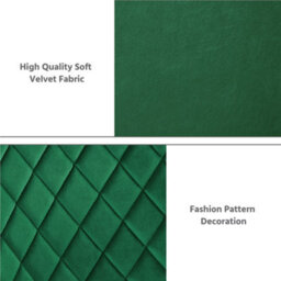 Yaheetech 2Pcs Green Velvet Fabric Tufted Dining Chairs With Armrest - thumbnail 6